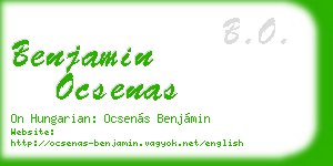 benjamin ocsenas business card
