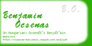benjamin ocsenas business card